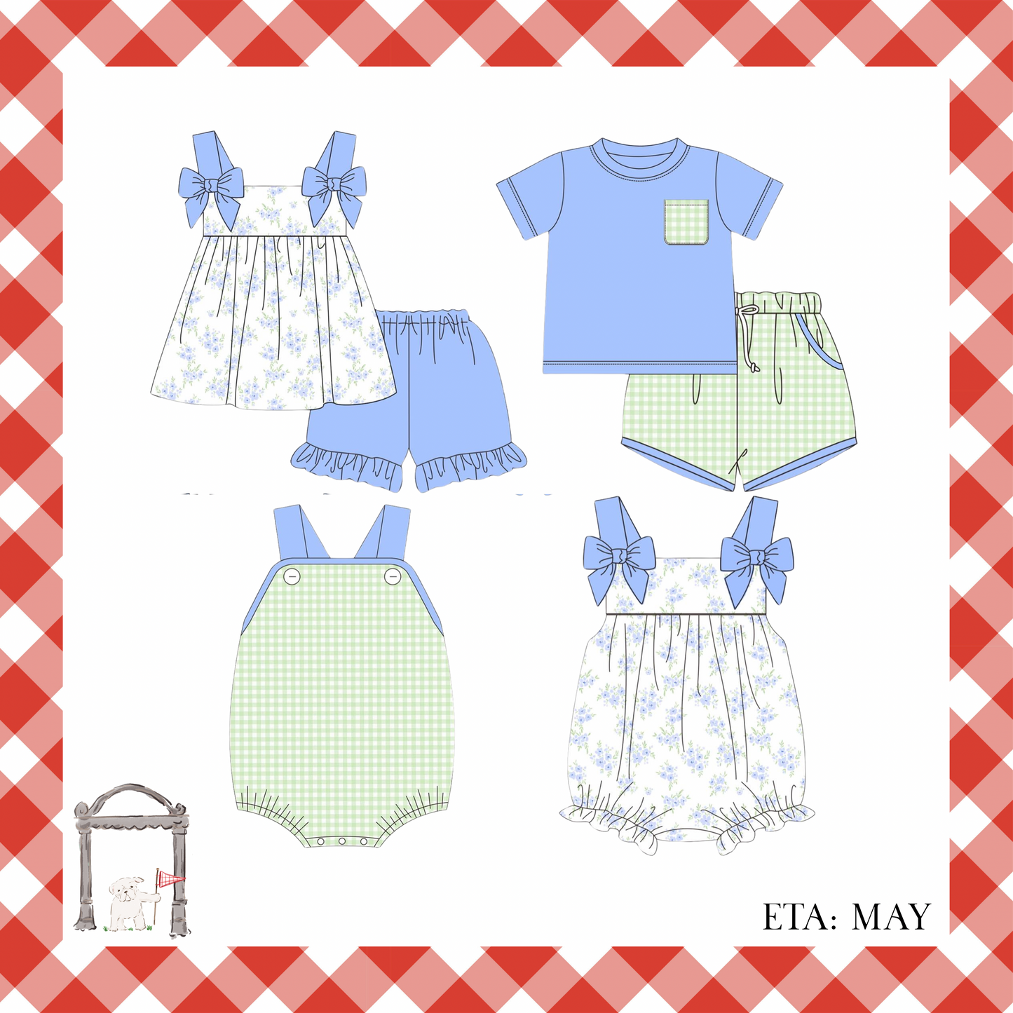 Spring Gingham and Bouquets