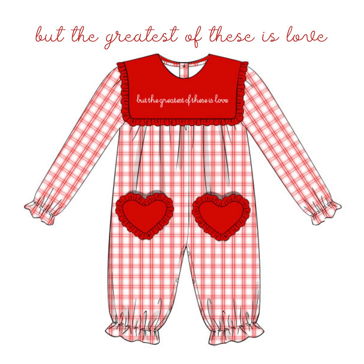 PO 14: But The Greatest of These is Love Girls Romper