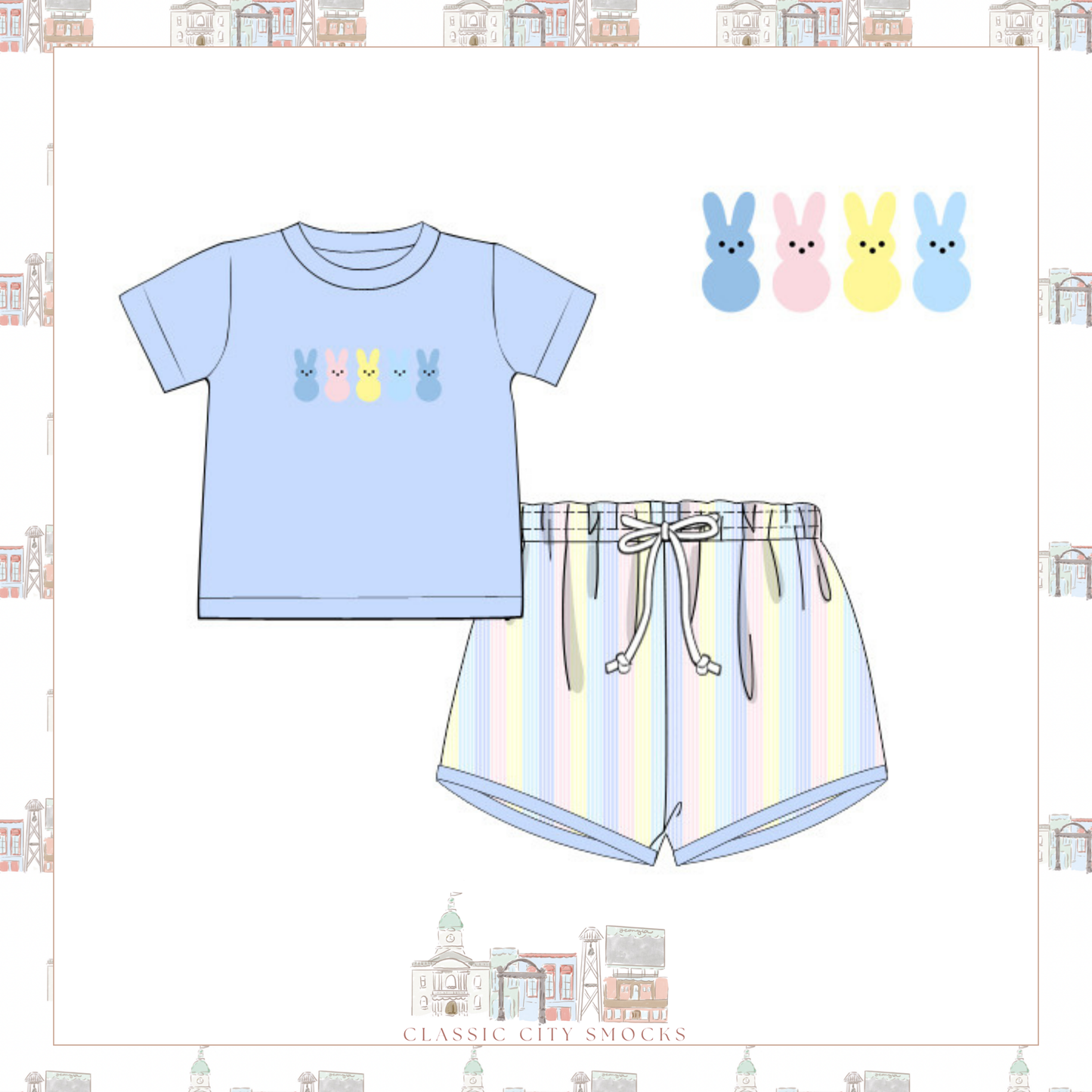 PO 15: Pastel Peeps Boy Shorts Set