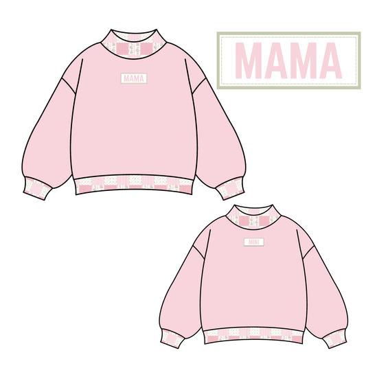 Fancy Floral Patchwork Mama + Mini Mock Neck Sweater