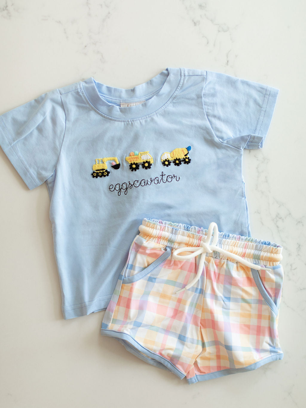 PO 15: Pastel Plaid Shorts Set