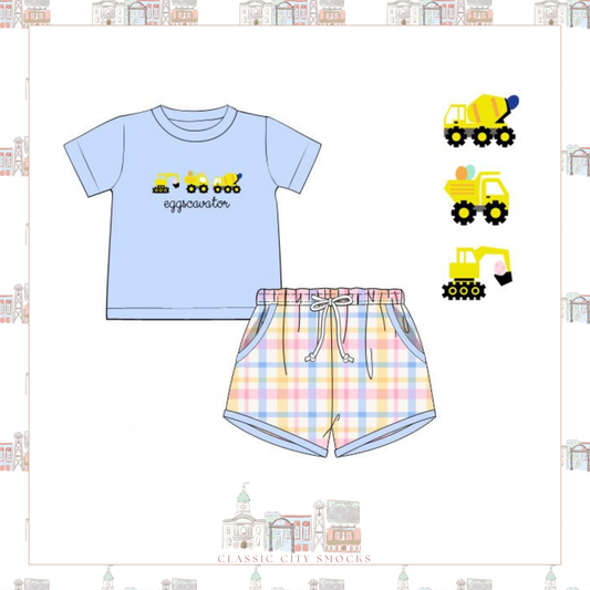 PO 15: Pastel Plaid Shorts Set