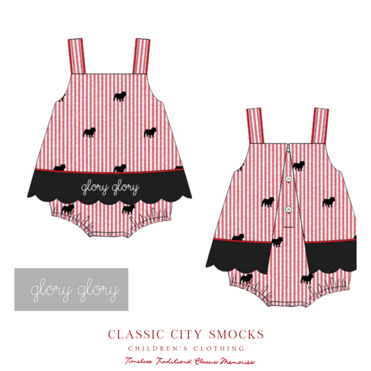 PO 19: Red and Black Game Day Skirted Bubble