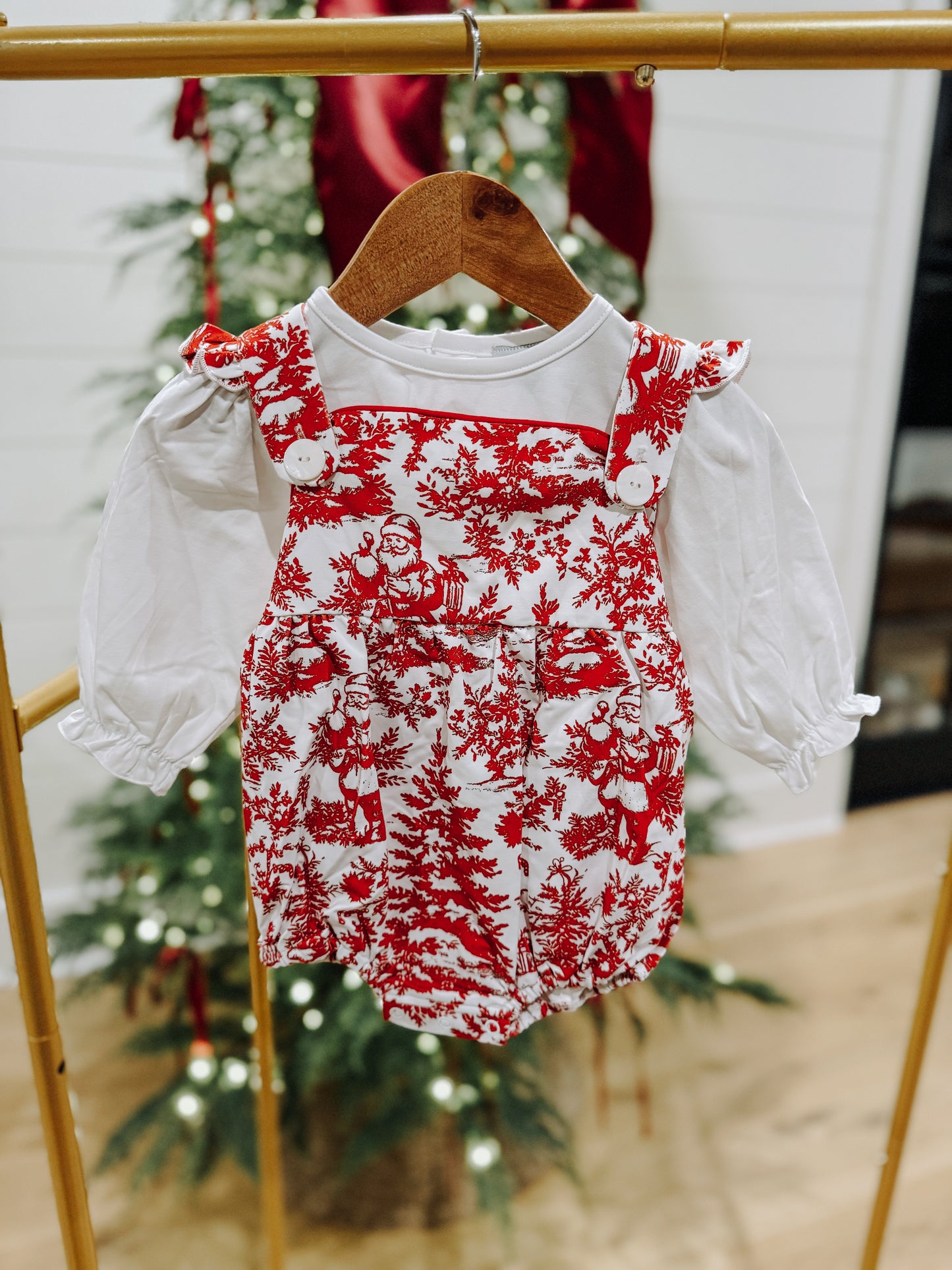 PO 13: GIRLS SANTA CLAUSE TOILE BUBBLE