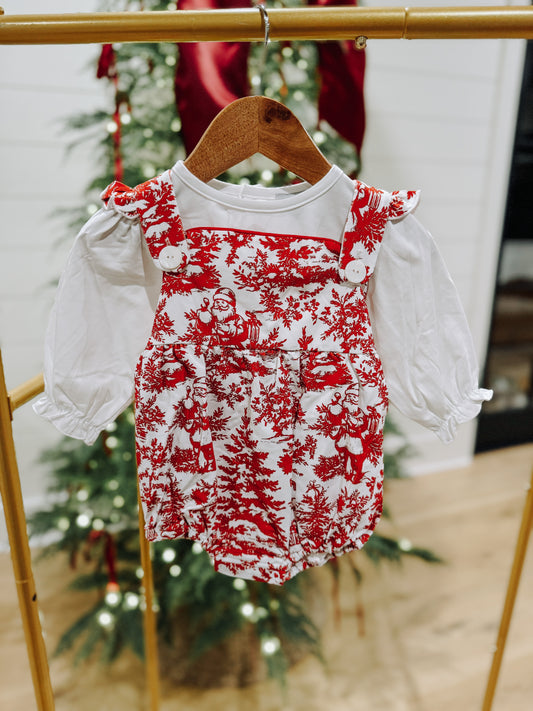 PO 13: GIRLS SANTA CLAUSE TOILE BUBBLE