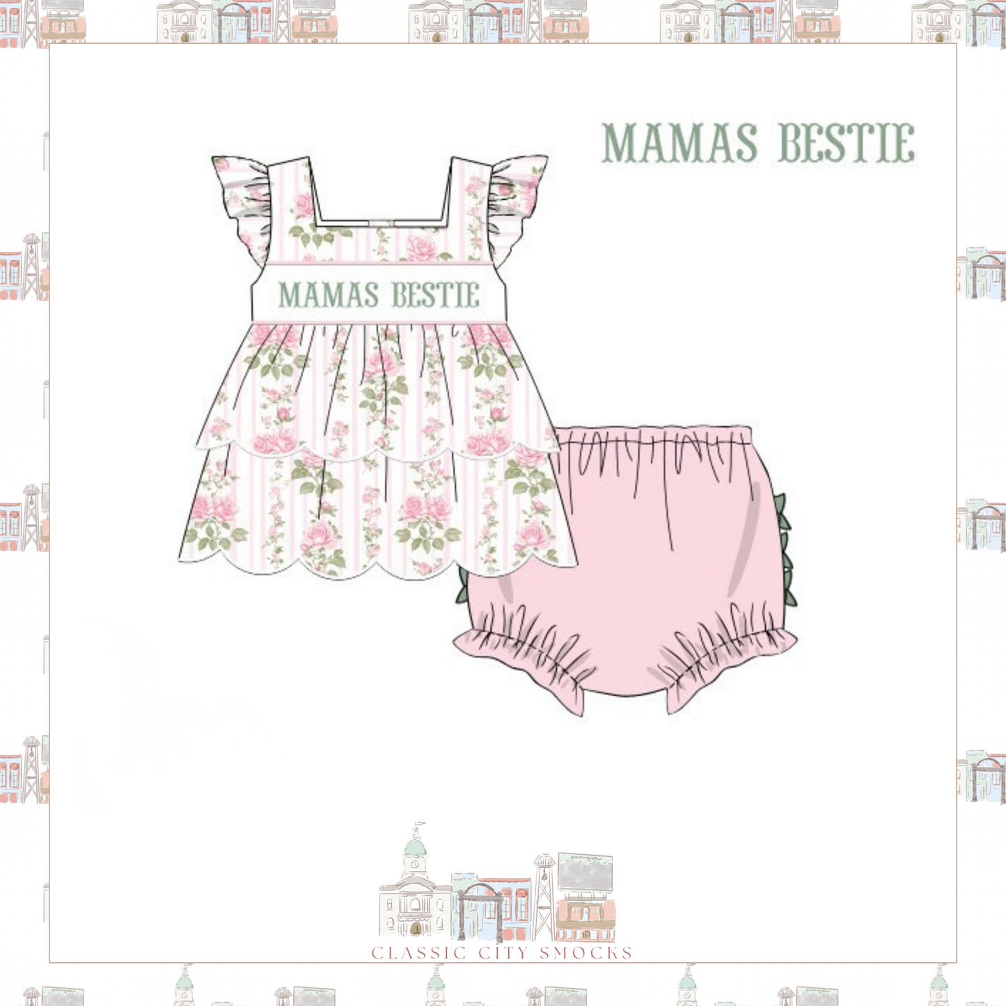 PO 15: LoveSmockFancy Name Smock Diaper Cover Set