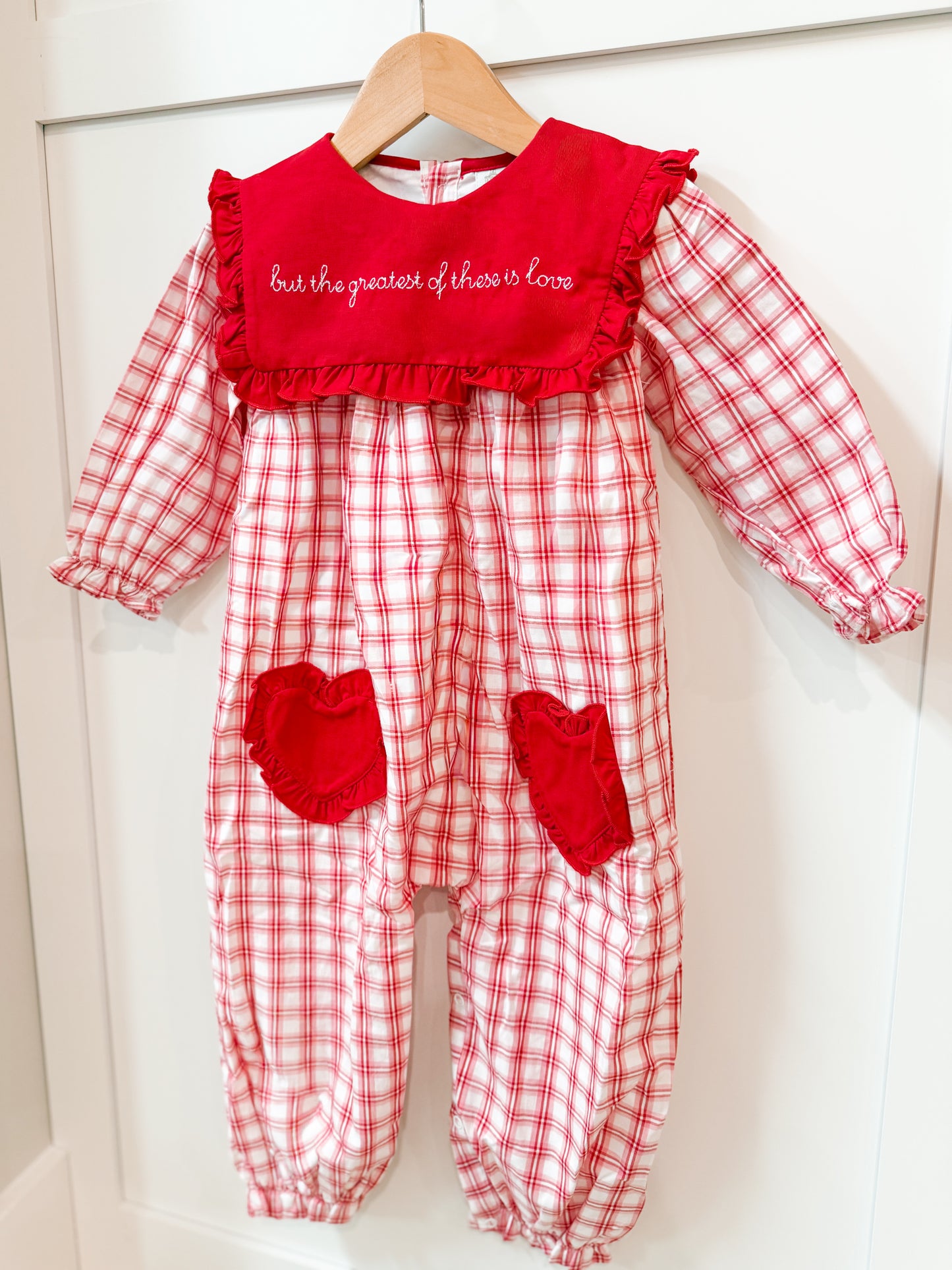 PO 14: But The Greatest of These is Love Girls Romper