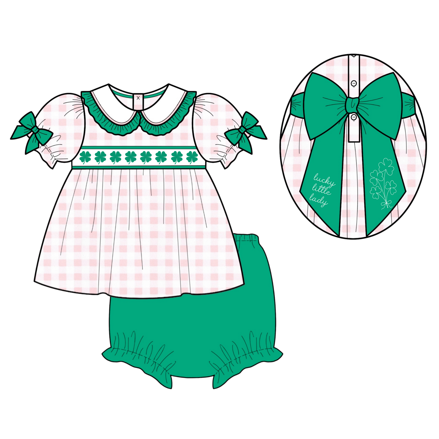 PO 14: Preppy Shamrock Girls Diaper Cover