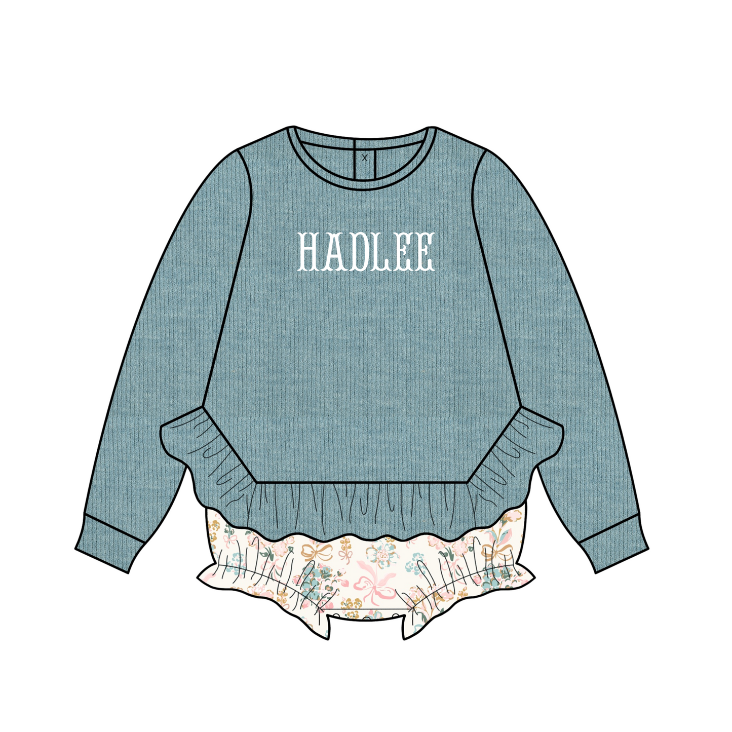 PO 14: Girls French Knot Name Sweater Bubble