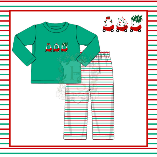 PO 13: BOYS COZY COUPE CHRISTMAS PANTS SET