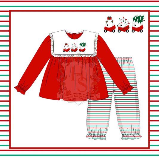 PO 13: GIRLS COZY COUPE CHRISTMAS PANTS SET